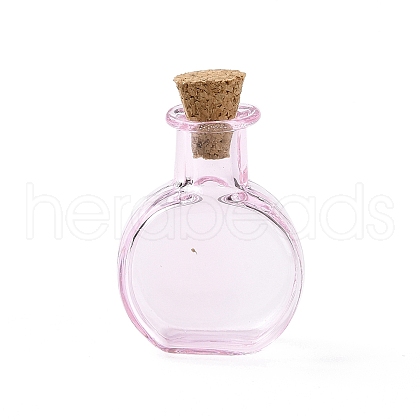 Flat Round Miniature Glass Bottles GLAA-H019-05G-1