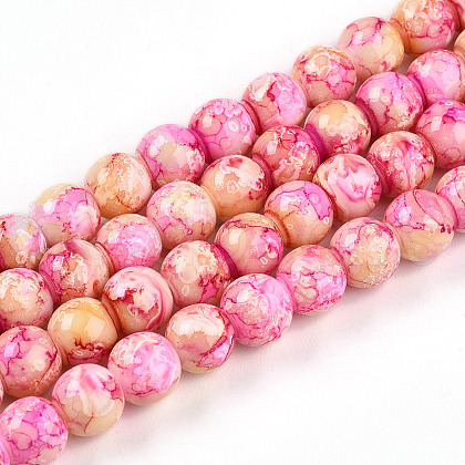 Baking Painted Glass Beads Strands X1-DGLA-N003-8mm-A01-1