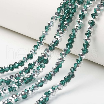 Electroplate Transparent Glass Beads Strands EGLA-A034-T8mm-M15-1