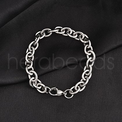 Tarnish Resistant 304 Stainless Steel Cable Chain Bracelets BJEW-I238-09P-1