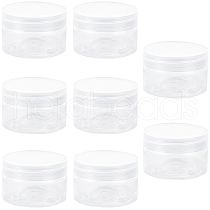 CRASPIRE 8Pcs Transparent Plastic Empty Portable Facial Cream Jar CON-CP0001-015C-1