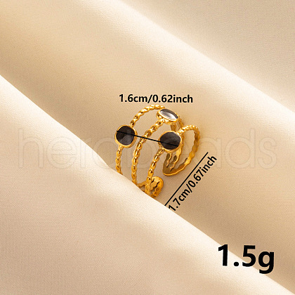 304 Stainless Steel Cuff Rings XC9521-3-1