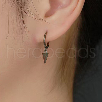 S925 Sterling Silver Geometric Triangle Hoop Earrings for Unisex RI4455-3-1