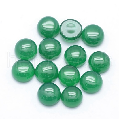 Natural Dyed & Heated Green Onyx Agate Cabochons X-G-P393-R05-10MM-1