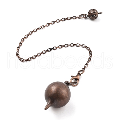 Brass Dowsing Pendulum Big Pointed Round Pendants KK-H491-03R-1