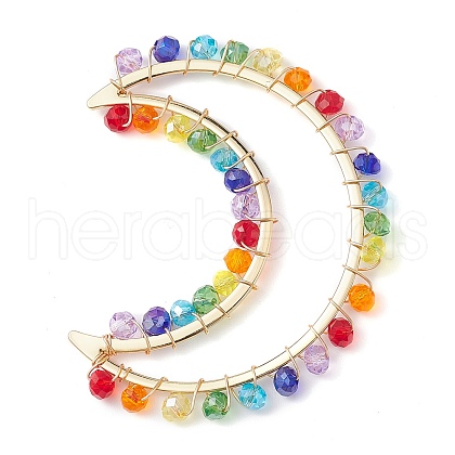 Colorful Glass Beaded Big Pendants PALLOY-JF02428-01-1
