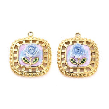 304 Stainless Steel Enamel Pendants STAS-B084-10G-01-1