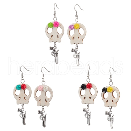 Brass Dangle Earrings EJEW-JE06039-1