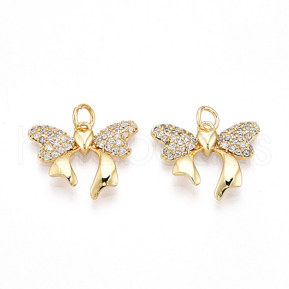 Brass Micro Pave Cubic Zirconia Pendants KK-N257-40G-1