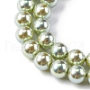 UV Plating Pearlized Glass Pearl Beads Strands GLAA-F128-01A-T14-3