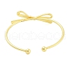 Brass Bowknot Cuff Bangles for Women BJEW-Z072-03G-03-3