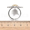 Gothic Style Brass Micro Pave Clear Cubic Zirconia Cuff Rings for Women RJEW-U051-02A-GP-5
