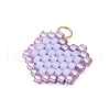 Seed Beads Beaded Charms PALLOY-MZ00359-4