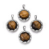 Natural Tiger Eye Pendants KK-N258-11P-1