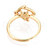 Brass Micro Pave Clear Cubic Zirconia Adjustable Ring Settings KK-T076-10G-3