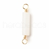 Natural White Jade Connector Charms PALLOY-JF01454-07-3