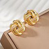 Elegant Brass Clear Cubic Zirconia Twist Stud Earrings OV8101-1-2