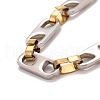 PVD Vacuum Plating 201 Stainless Steel Oval Link Chain Bracelets STAS-E160-04GP-3