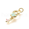 Brass Micro Pave Cubic Zirconia with Enamel Pendants KK-G519-13G-02-2