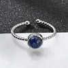 Natural Gemstone Cuff Finger Rings RJEW-I052-01P-3