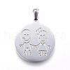 Non-Tarnish 304 Stainless Steel Pendants STAS-G124-08P-1