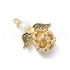Glass Pearl Round Beaded Pendants PALLOY-MZ00747-01-3