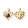 Brass Micro Pave Cubic Zirconia Pendants ZIRC-I063-38G-3