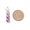 Glass Pearl Round Beads Pendants PALLOY-JF01879-3