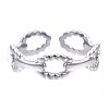 Non-Tarnish 304 Stainless Steel Oval Wrap Open Cuff Ring RJEW-T023-18P-1