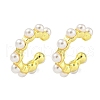 Rack Plating Brass Plastic Pearl Beads Cuff Earrings for Women EJEW-I302-01G-1