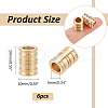  6Pcs Antique Style Groove Column Shape Brass Beads FIND-NB0005-34G-2