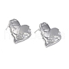 Non-Tarnish 304 Stainless Steel Heart Stud Earrings for Women EJEW-F300-03P-1