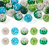 20Pcs 5 Colors Polymer Clay Pave Rhinestone Beads CLAY-TA0001-33-1