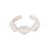 Shell Shape Brass Open Cuff Rings RJEW-U009-07P-2