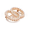 Double Rings Interlocking Circles Imitation Pearl Brooch JEWB-P010-01-3