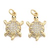 Brass Pave Clear Cubic Zirconia Pendants KK-U009-12J-G-1