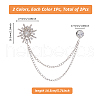 SUPERFINDINGS 2Pcs 2 Colors Zinc Alloy Hanging Chain Brooches AJEW-FH0004-96-2