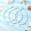 Natural Clam Shell Pendant Necklaces NJEW-JN05241-1