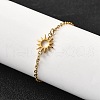 304 Stainless Steel Sun Link Bracelets BJEW-D308-01G-3