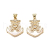 Brass Micro Pave Clear Cubic Zirconia Pendants KK-N254-192G-1
