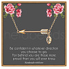 Brass Micro Pave Clear Cubic Zirconia Arrow with Letter Pendant Necklaces FS-WG43978-11-1