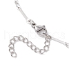304 Stainless Steel Cuboid Bar Link Chain Anklets for Women AJEW-AN00661-4