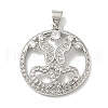 Rack Plating Brass Micro Pave Cubic Zirconia Pendants KK-F869-18P-1