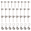  90Pcs 3 Size 202 Stainless Steel Ball Stud Earring Findings STAS-TA0002-22-11