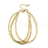 Brass Round Bead Multi-strand Bracelets for Women BJEW-D317-07G-4