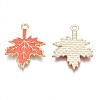 Autumn Theme Rack Plating Alloy Enamel Pendants ENAM-N055-068-3