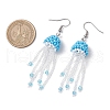 Glass Seed Beaded with Acrylic Beads & Glass Pearl Round Bead Jellyfish Dangle Earrings EJEW-MZ00435-04-3