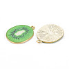 Light Gold Alloy Enamel Pendants ENAM-S126-124-3