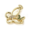 Brass Micro Pave Clear Cubic Zirconia Pendants KK-U005-01K-G-2