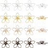 SUPERFINDINGS 48 Pcs 4 Colors Brass Bead Caps KK-FH0004-38-1